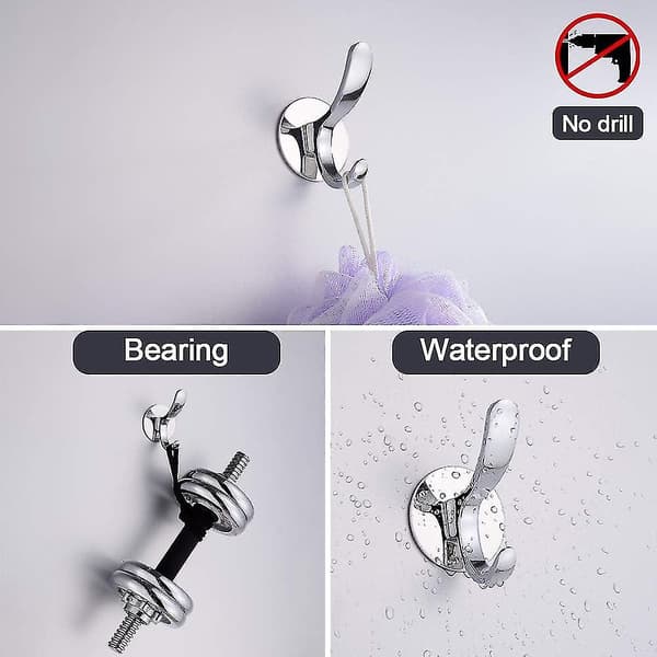Badrumshanddukskrokar utan borrning 2-pack