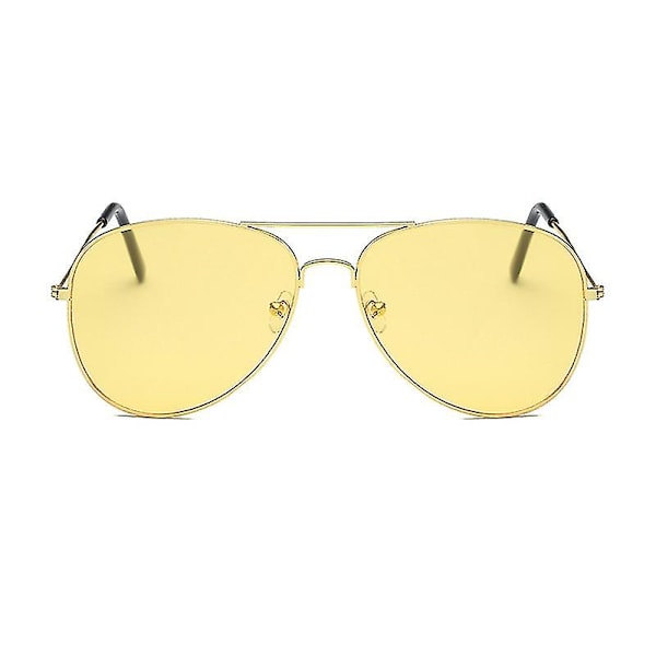 2023 Nya Vintage Polariserande Solglasögon Herrar Märke Designer Metall Ram Kvinnor Solglasögon Nyanser Mode Oculos Masculino_cc（Gul）