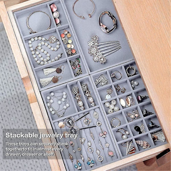 Smyckesfack Organizer, Stapelbar Smyckesfack Set Med 4 Lådor Organizer