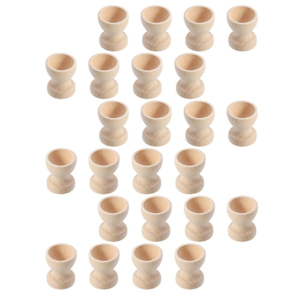24 kpl puinen pääsiäismunateline Tee itse tehty munatarjotin kupin muotoinen munateline (3,50X2,50X2,50cm, kuten kuvassa)