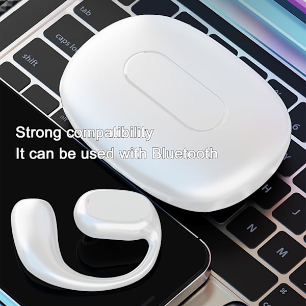 Trådlöst headset Benledande Bluetooth 5.3 headset Örontyp Bluetooth Motion FAN0406（Vit）