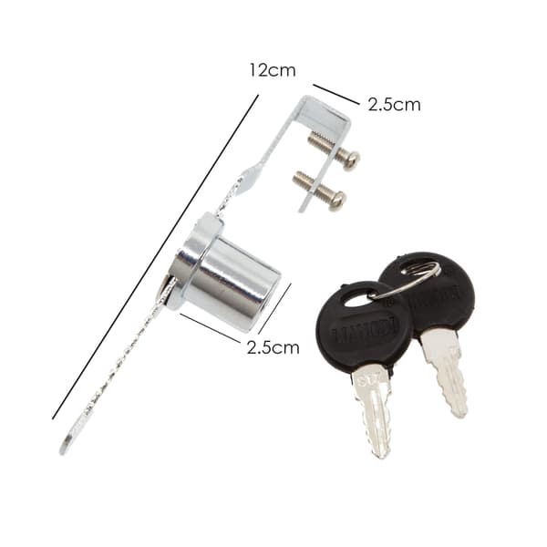 Silver Easy Install Glass Display Showcase Cabinet Slide Lock With Dual Keys
