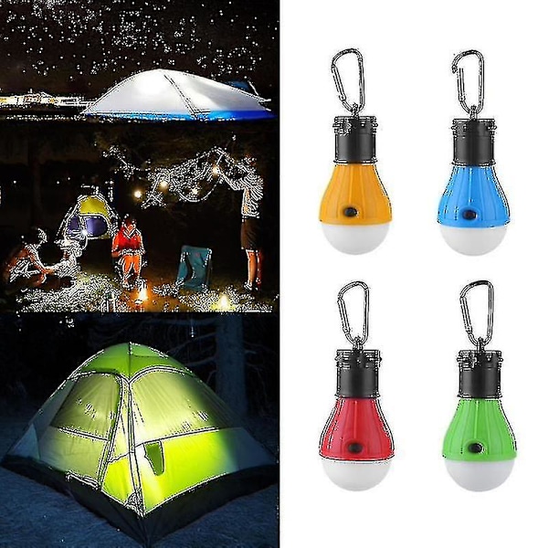 4 st LED Camping Lamp Nödlampor Bärbar Tält Lykta Vattentät Hängande Lampor