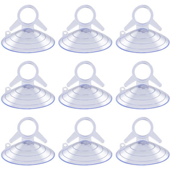 12 pakke akvarium sugekopper plast sugekopper fisketank sugekopper gjennomsiktige vakuum sugekopper (4.5X4.5 cm, gjennomsiktig farge)