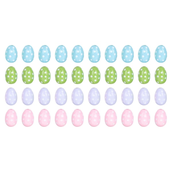 40 påskägg formade träpärlor DIY hantverk gör pärlor DIY pärlor (3X2 cm, färg)