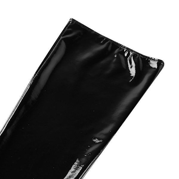 Antiskridande mjuk PVC-läder lårhöga strumpor med fot för män (svart M)