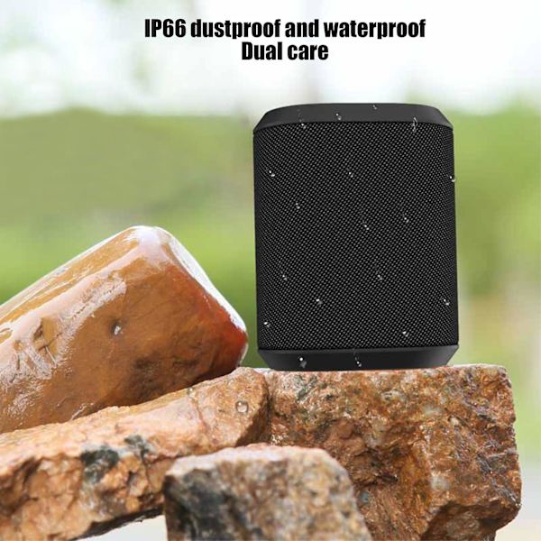 Bluetooth-högtalare i tyg med plugg-in, minstereo, utomhus, Bluetooth-högtalare, snygg extern belysning, lång batteritid, enhetsanslutning (svart)