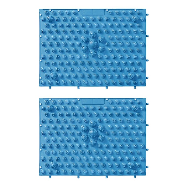 2pcs Foot Massage Mat Acupressure Mat Walking Toe Plate Massage Pad-Blue