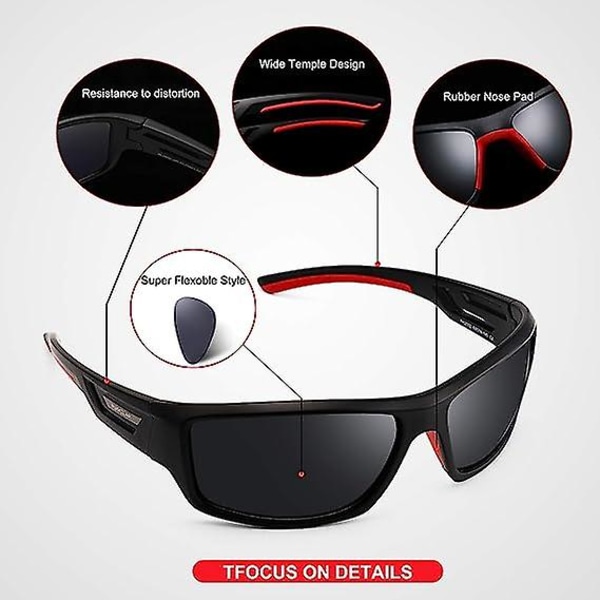 Polariserte sportssolbriller for menn og kvinner, sjåførsolbriller, løping, sykling, golfsolbriller