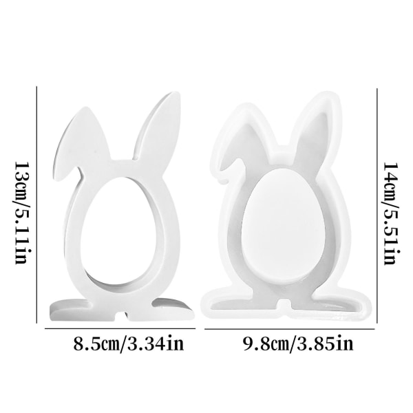 Dekorativa prydnader i silikon för kanin (vit)