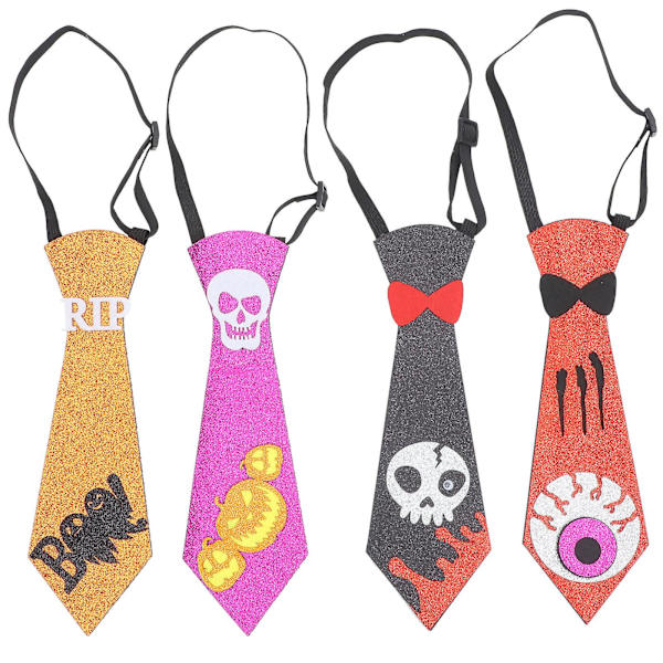 4-pack Halloween-slipsar Lätta Halloween-halsdukar Halloween-festartiklar (25X8CM, som visas på bild 1)