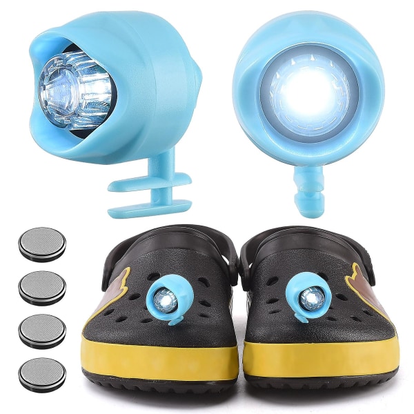 2st Croc Lights för sko, Skodekorationsberlocker, Croc Lights Clog Shoe (blå)