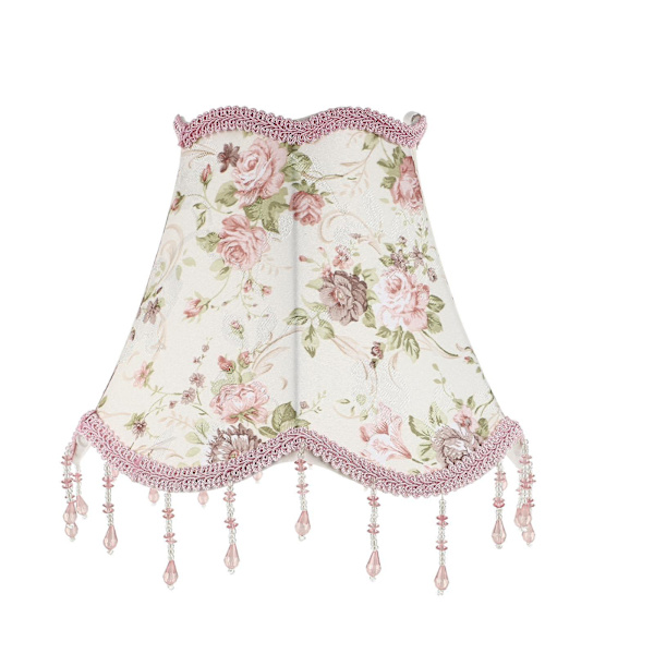 Liten lampskärm inomhus lampskärm E27 bas bordslampa skärm med hänge (25X25X20CM, rosa)