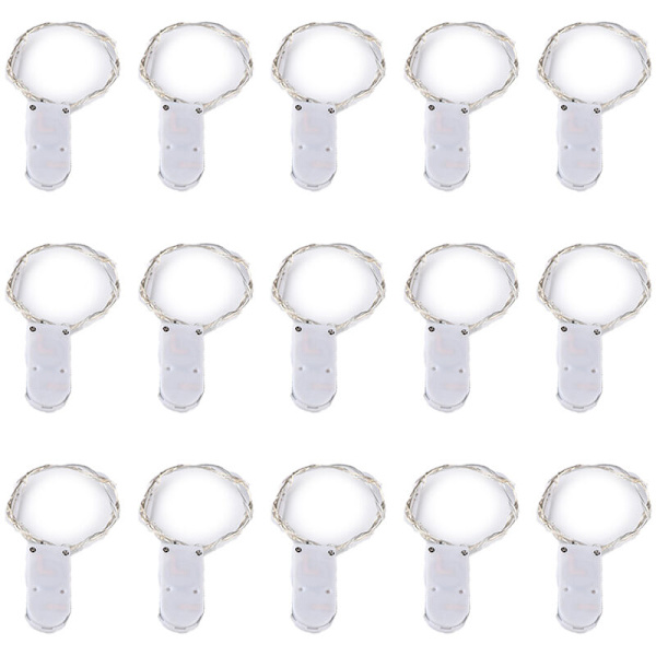 Sagoljus, 30 LED-lampor, 3 meter, batteridriven, för bröllop, gör-det-själv, fest, jul, 15-pack