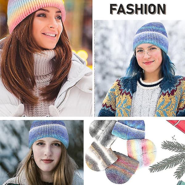 Hatt för kvinnor och män vintermössa damer Cuffed Beanies mössa varma mössor（Gul kaffe）