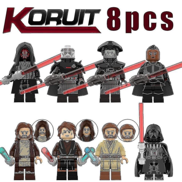 8 stykker Star Wars-serien figurmontert minibyggekloss Actionfigurleker