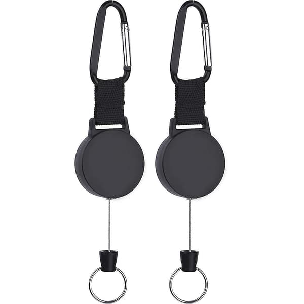 2 stk. Udtrækkelig nøglering Heavy Duty Retractable Key Chain Key Key Roll