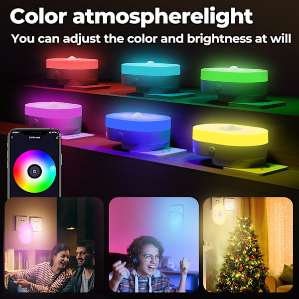2023 Ny rörelsesensor nattlampa kök infraröd plug in hall dimbar ABS WIFI badrum vit sänglampa nattlampa