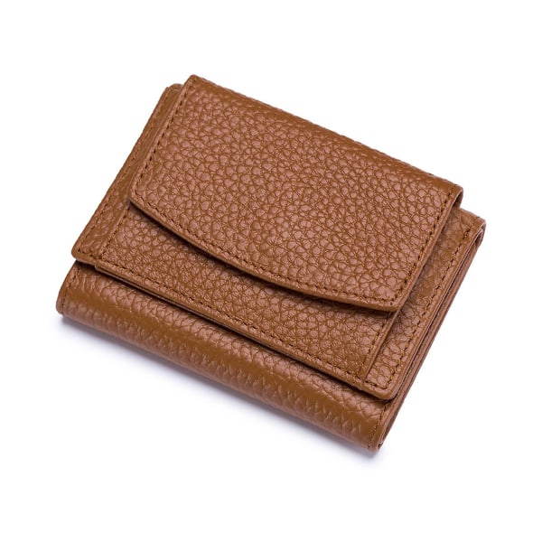 Pienet naisten lompakot Pieni kolminkertainen luottokorttikotelo taitettavalla kolikkotaskulla (kahvi)