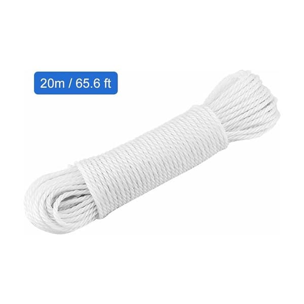 20m nylon rep klädstreck hem trädgård utomhus camping vit