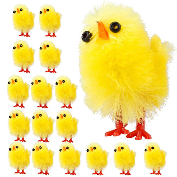 60-pakkaus Mini Chick Muovi Pehmo Chick Nukke Mini Chick Nukke Pääsiäinen Mini Patsas Koristelu (3.00X1.80X1.50CM, Keltainen)
