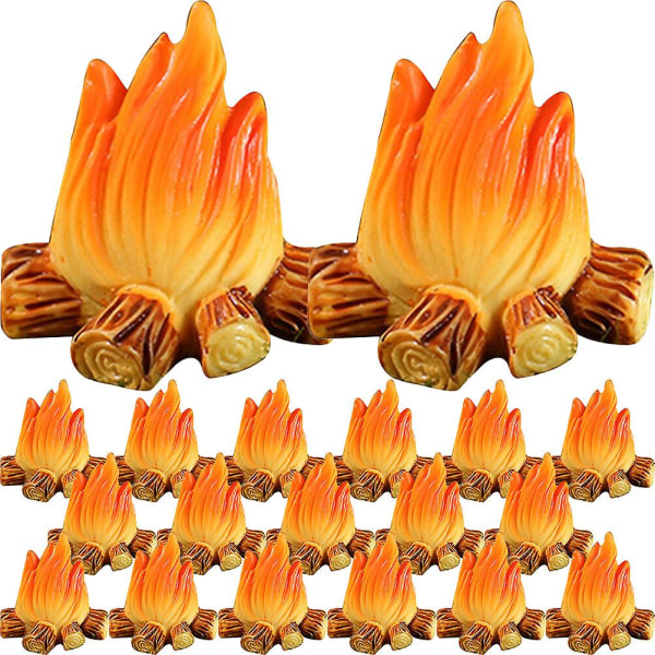 20 pieces of miniature campfire model fire landscaping props miniature decoration (2.80X2.10X2.00CM, as shown in the picture)