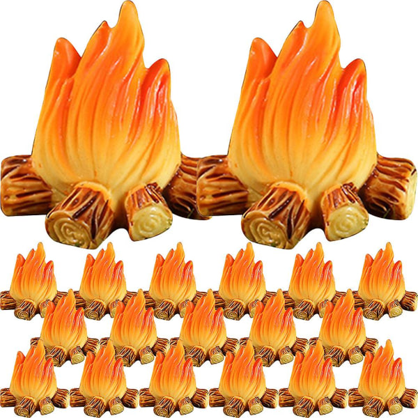 20 stykker miniatyr bålmodell brannlandskapsrekvisitter miniatyrdekorasjon (2.80X2.10X2.00CM, som vist på bildet)