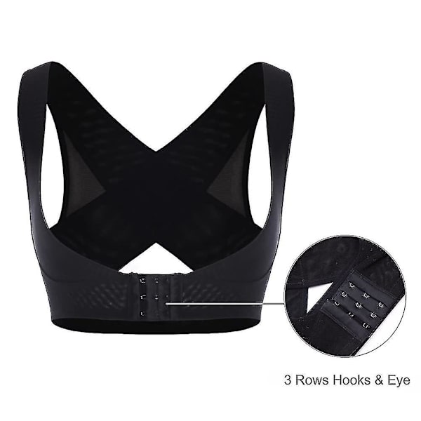 Humpback Posture Corrector Kvinnor BH Stöd Bröststöd Upp Shapewear Body Shaper För Hunchback（Svart）