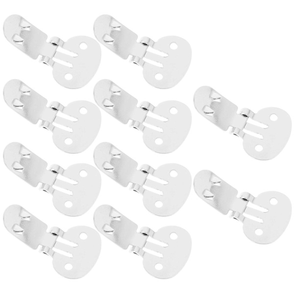 10 stk. rustfrit stål tomme skoclips DIY håndværk tilbehør (32mm x 20mm) (10 stk., sølv)