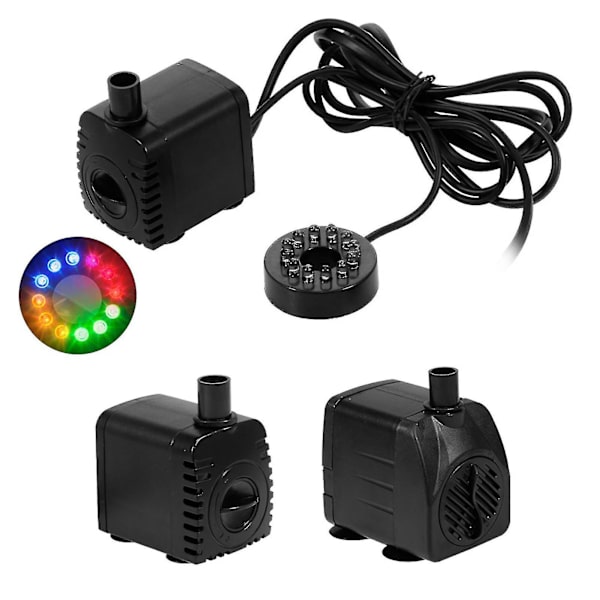 Uppovesi Pumppu 12 LED Valolla 10w Erittäin Hiljainen