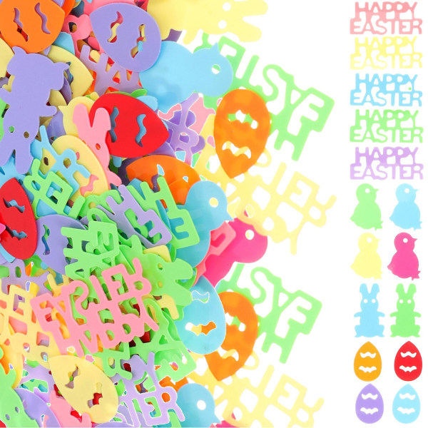 Pose med konfettifest med påsketema Glitterspredning Konfetti-dekorasjon Festrekvisitter (2X1,1 cm, assorterte farger)