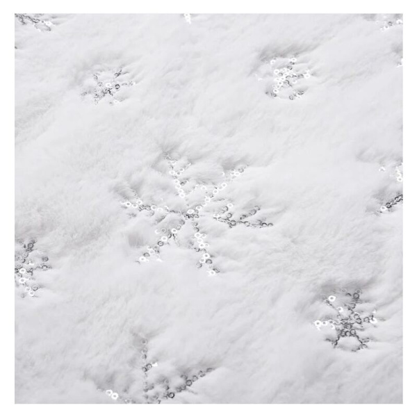 Julgransmatta Bas Kjol 78cm Plysch Leksak Snöflinga Silver 1st