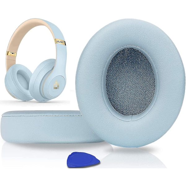 Professionelle udskiftningspuder til ører, ørepuder, der er kompatible med Beats Studio 2.0 & 3 med ledning/trådløs med blødt proteinlæder/støjreducerende memo