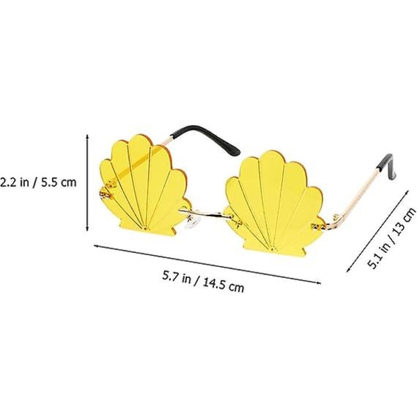 Hauskat aurinkolasit Simpukankuori Muotoiset Lasit Uutuus Hauskat Lasit Aikuisille Lapsille Kesäjuhlat Suosi Keltainen