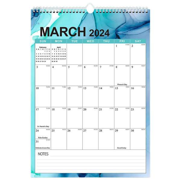 Kuukausikalenteri, festivaaliseinäkalenteri, tapaaminen seinäkalenteri kotikäyttöön (43X30,5cm, kuten kuvassa 2)