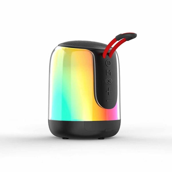 Bluetooth-högtalare, bärbar trådlös Bluetooth-högtalare 5.3, förbättrad bas, färgade lampor, lämplig för fester, resor, hem och utomhus (svart)