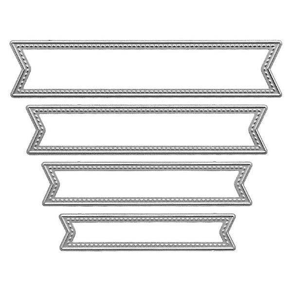 4 st metallpräglingsstenciler stansade präglingsstenciler (8,7 x 11,5 cm, silver)