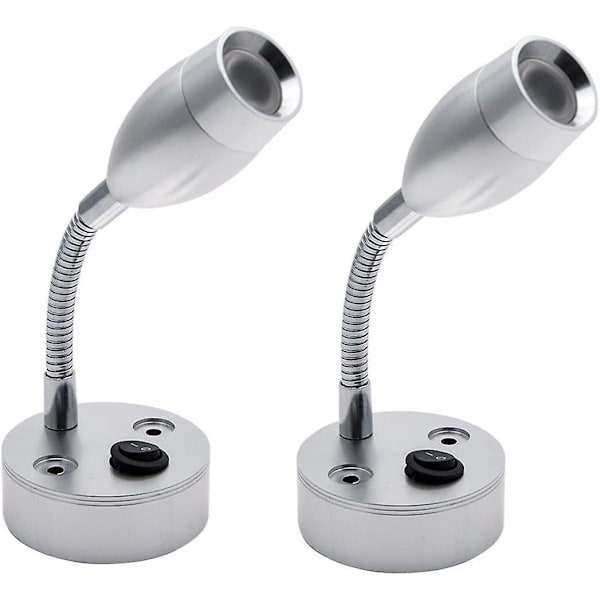 2x 3V LED-spotläslampa med strömbrytare för husbil, husvagn, båt och husbil, 2-pack