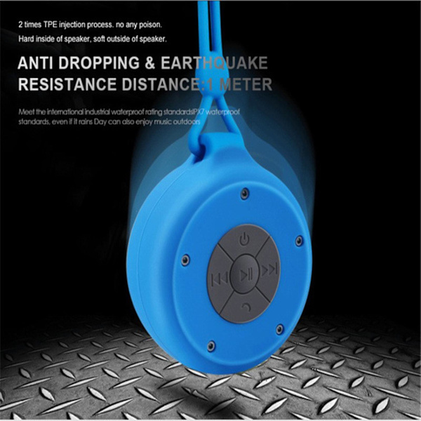 Bluetooth-duschhögtalare Handsfree-högtalartelefon med inbyggd mikrofon Dedikerad sugkopp för duschar Bluetooth 5.0 IP64（Blå）