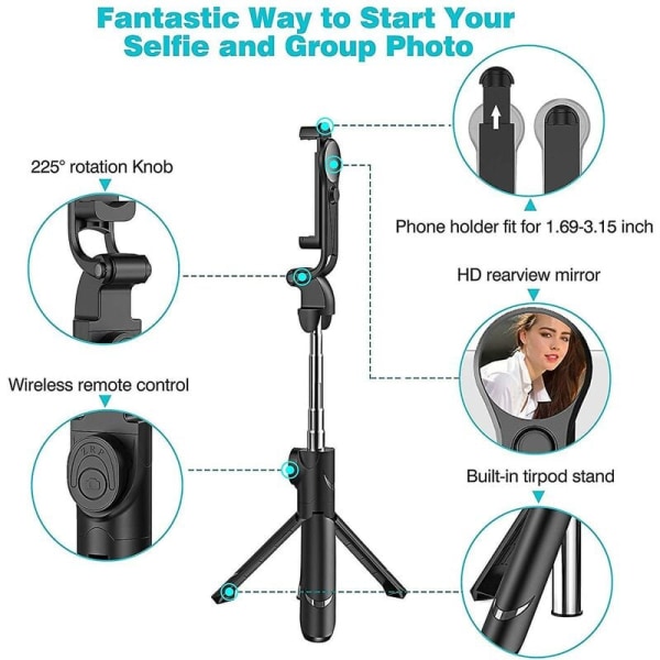 Bluetooth Selfie Stick Tripod, 45 tum Ph Tripod, Iph Stativ Tripod