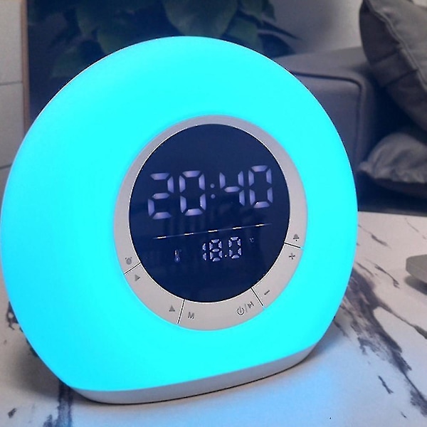 Nattlampa Bluetooth-högtalare Bluetooth 5.0 Högtalarklocka Alarmklocka Led Audio Rgb Atmosfär Ljus