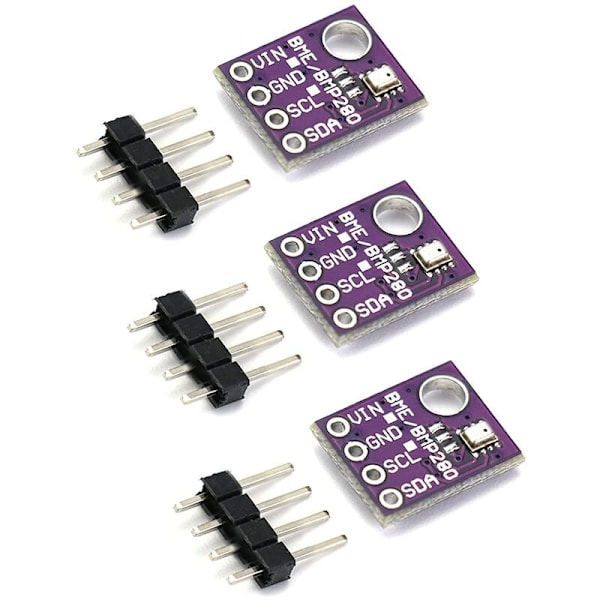 Paket med 3 BMP280 5 V sensor moduler för temperatur och atmosfärstryck