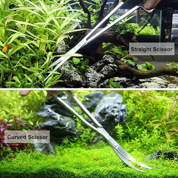 5 i 1 rostfritt stål spatel akvarium pincett sax akvarium växtverktyg set
