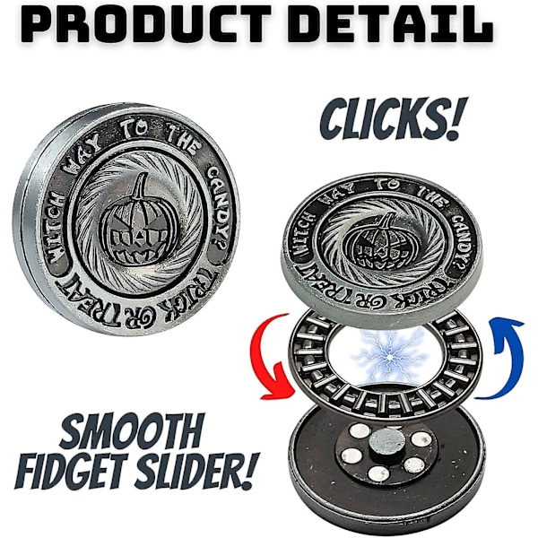 Fidget Coin Slider Coin Toy Bärbar Metall Fidget Slider Haptisk Mynt Ångestgåva