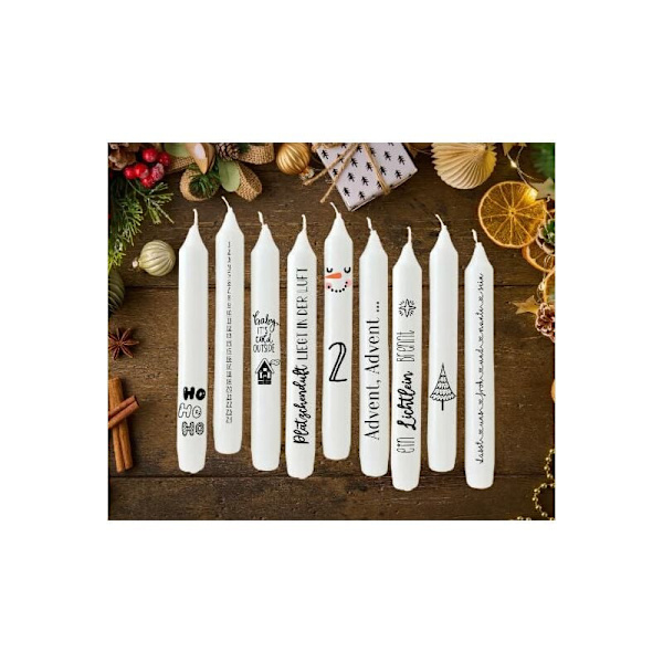 FlkwoH Jul-tatueringsark DIN A4 - ADVENT - för ljus/keramik