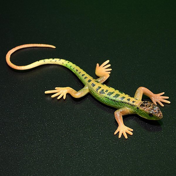 Konstgjord ödla blekningsfri levande färgglad reptilödlor leksak festtillbehör（Grön）