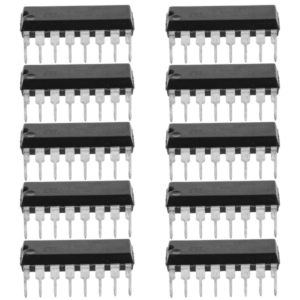10 st L293d Dip 16-stifts IC-stegmotordrivrutinkontroll (svart) (2.10X1.00X0.80CM, svart)