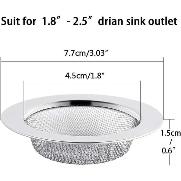 2 st rostfria diskhossil, 7,5 cm avloppssil, diskhossil, diskhossil, köksdiskhossil