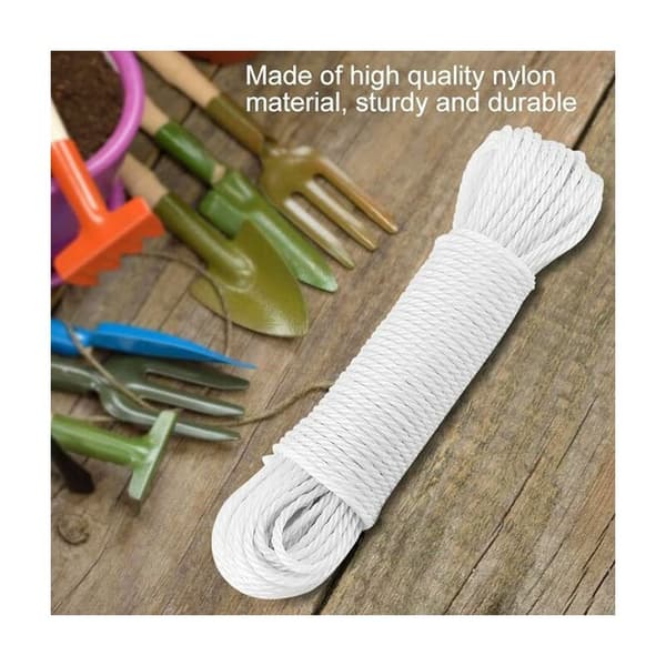 20m nylon rep klädstreck hem trädgård utomhus camping vit