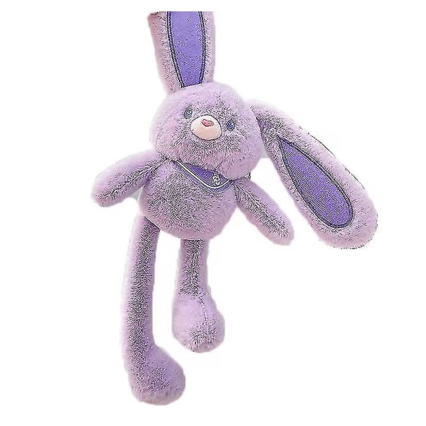 Lange ører, trækbare ben Bunny Rabbit Legetøj, lilla